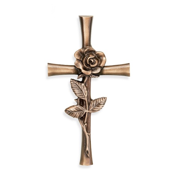 Bronzekreuz mit Rose