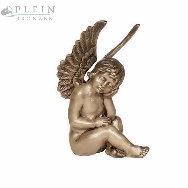 Sitzender Engel aus Bronze