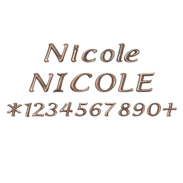 Grabsteinbuchstaben Nicole 10045 aus Bronze