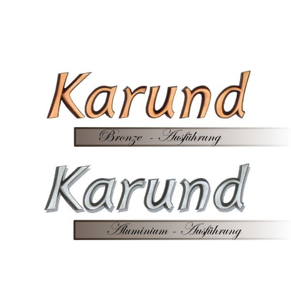 Bronzebuchstaben Karund