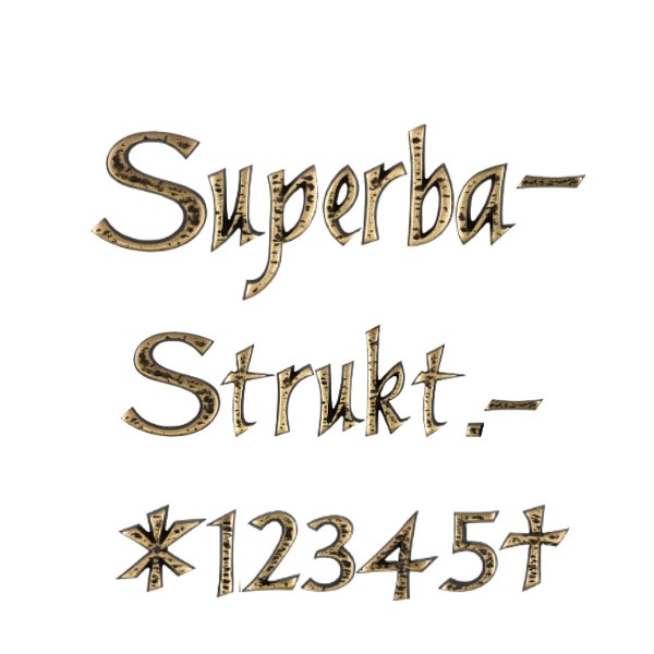 Bronzebuchstaben Superba strukturiert