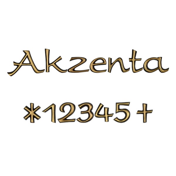 Grabsteinbuchstaben Akzenta aus Bronze oder Aluminium