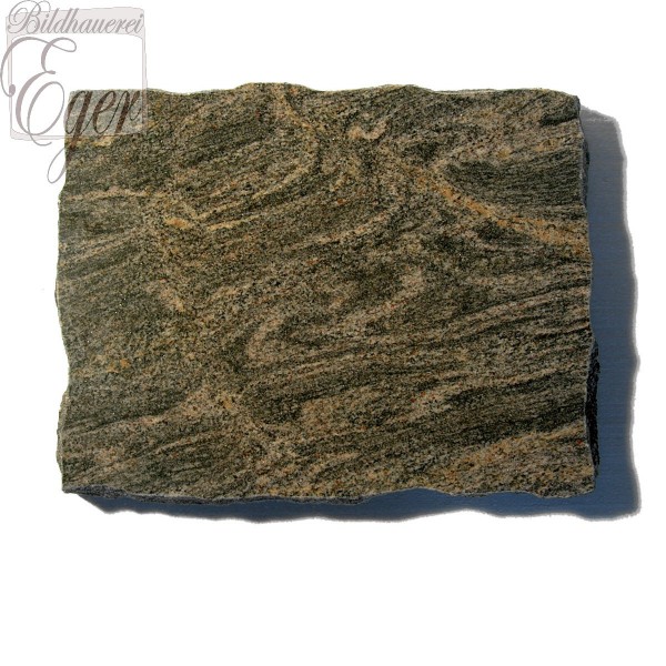Grabplatte aus grau-braunem Granit