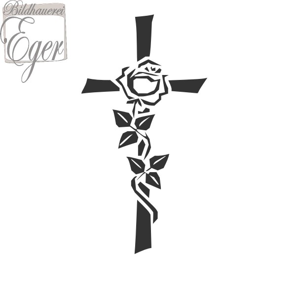 Kreuz mit Rose 2