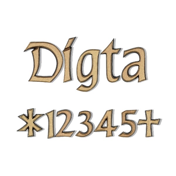 Grabsteinbuchstaben Digta aus Bronze