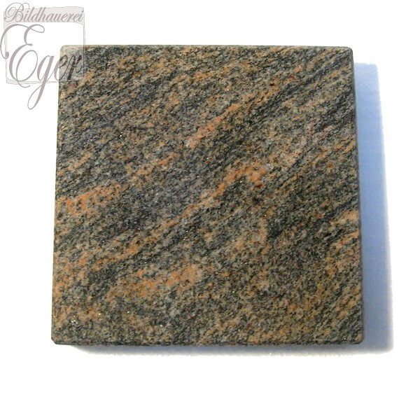 polierte Grabplatte aus grau braunem granit