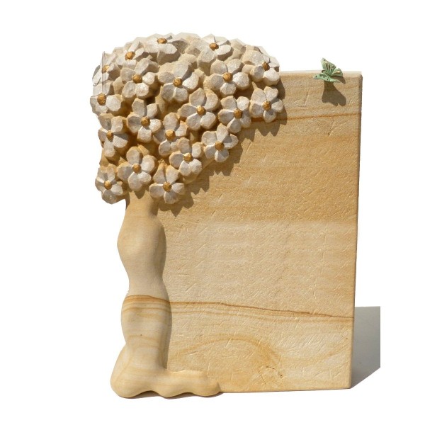 Grabstein mit Blütenbaum aus Sandstein