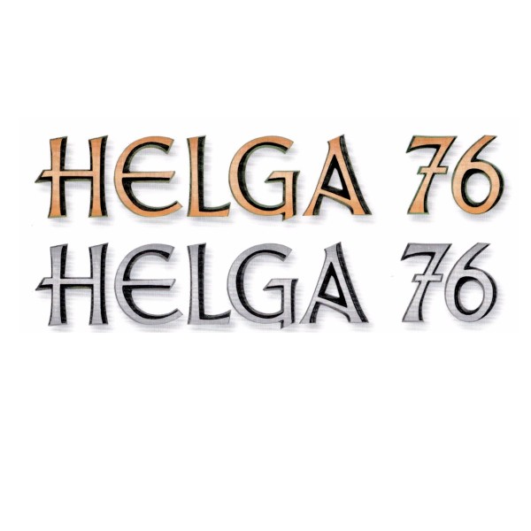 Grabsteinbuchstaben HELGA 76