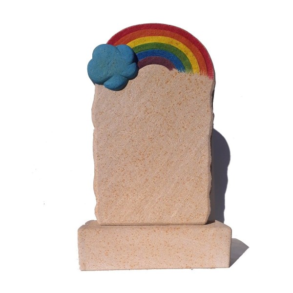 Kindergrabstein mit Regenbogen aus Sandstein